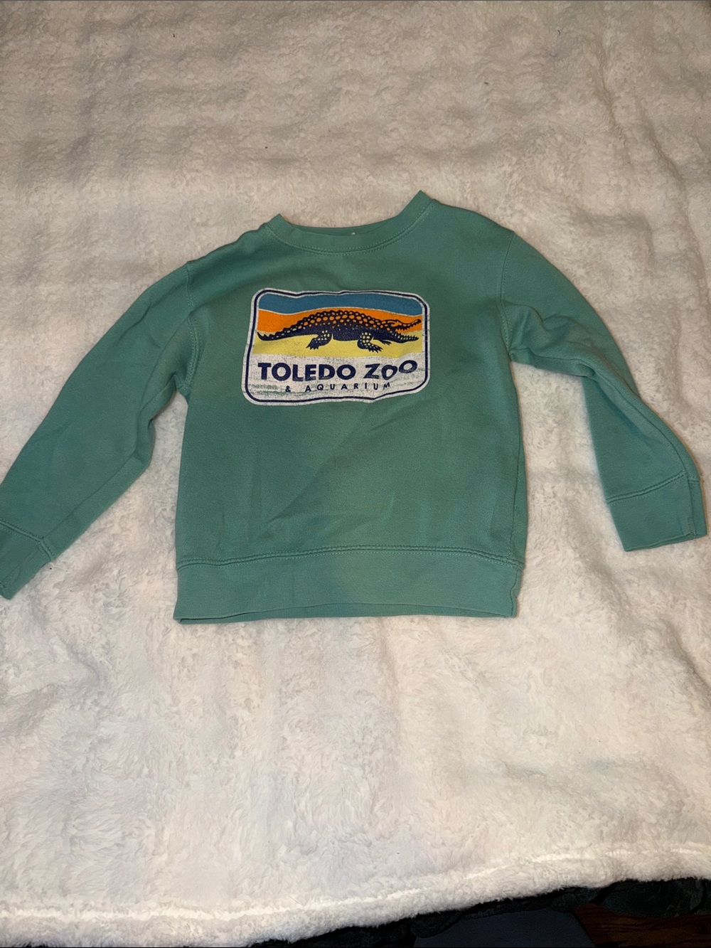 Rabbit Skins Teal Toledo Zoo Patch Crewneck